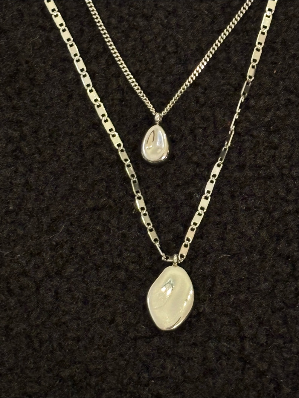 MIA Jewelry Duetto Silver tone Layered Double Pendant Necklace